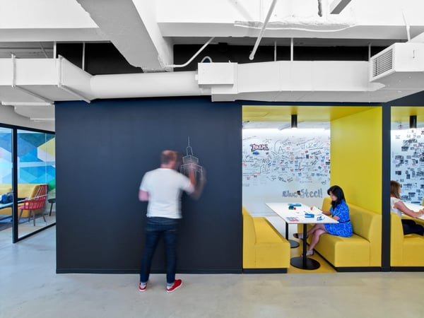 brainstorming chalk board in modern office LinkedIn