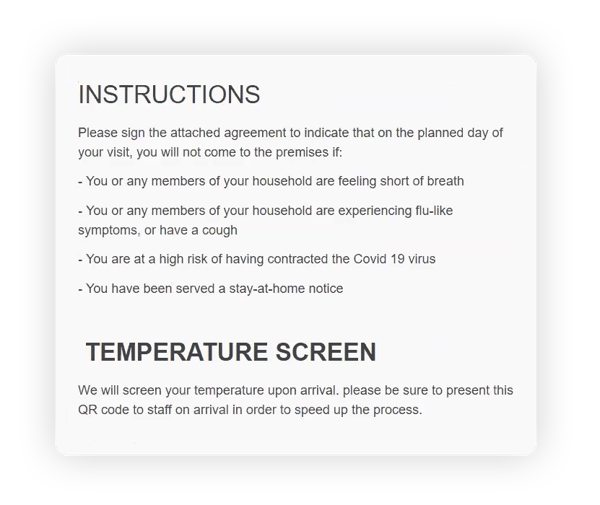 instructions to take temperature in office